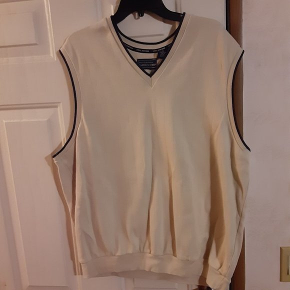 Steve Stricker for Fairway Sport Men's Golf Cream/Navy Blue Sweater Vest XL - Picture 2 of 7